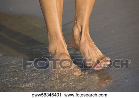 Low section view of a person standing on the beach View Large Photo Image Stock Image - Low section view of a person standing on the beach. Fotosearch