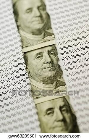 Pictures of Benjamin Franklin and percentage signs on paper View Large Photo Image Stock Image - Pictures of Benjamin Franklin and percentage signs on paper. Fotosearch