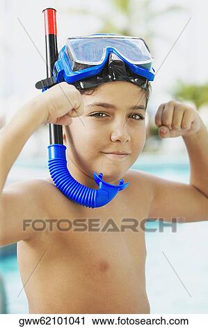 Portrait of a boy with a scuba mask on his head View Large Photo Image Stock Image - Portrait of a boy with a scuba mask on his head. Fotosearch