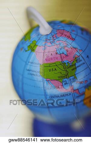 Stock Image - Close-up of a globe. Fotosearch