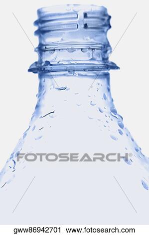 Stock Image - Close-up of a plastic water bottle. Fotosearch