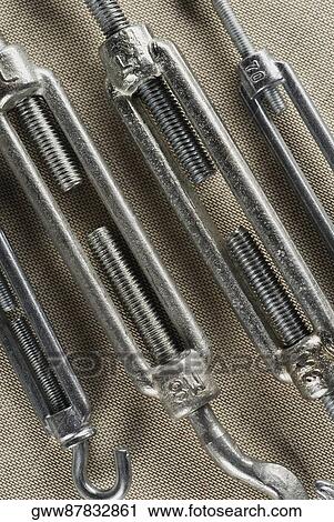 Stock Image - Close-up of adjustable hooks. Fotosearch