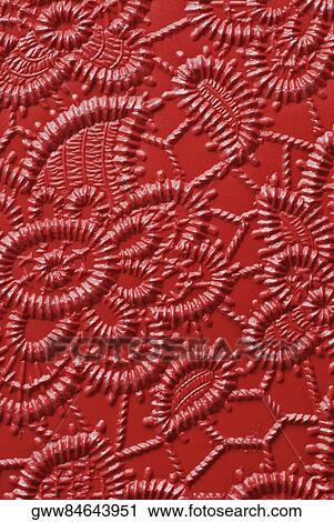 Close-up of an embossed floral design View Large Photo Image Stock Image - Close-up of an embossed floral design. Fotosearch