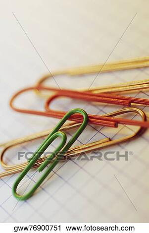 Stock Image - Close-up of paper clips. Fotosearch