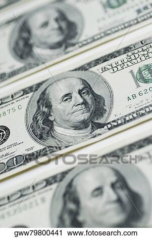 Close-up of three one hundred dollar bills View Large Photo Image Stock Image - Close-up of three one hundred dollar bills. Fotosearch