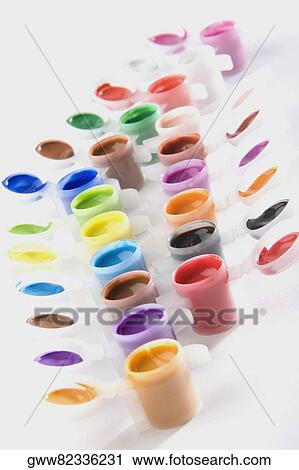 Stock Image - Close-up of watercolor paints. Fotosearch