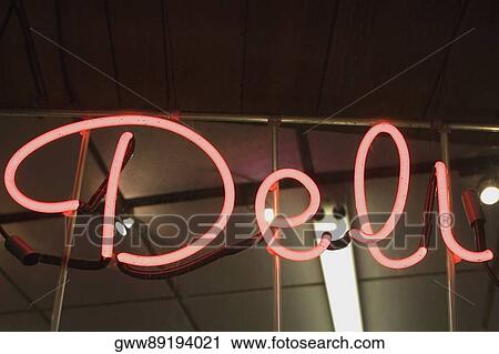 Low angle view of a neon sign, New York City, New York State, USA View Large Photo Image Stock Image - Low angle view of a neon sign, New York City, New York State, USA. Fotosearch