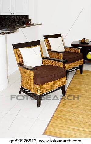 Armchair in a living room View Large Photo Image Stock Image - Armchair in a living room. Fotosearch