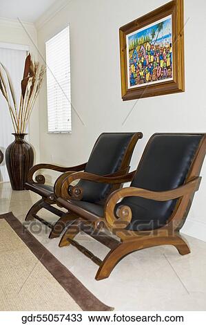 Armchairs in a living room View Large Photo Image Stock Image - Armchairs in a living room. Fotosearch