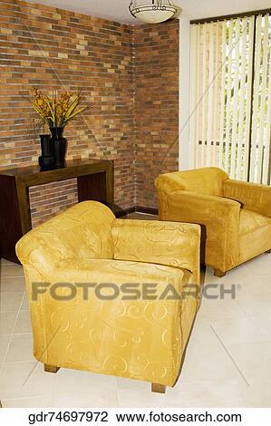 Armchairs in a living room View Large Photo Image Stock Image - Armchairs in a living room. Fotosearch