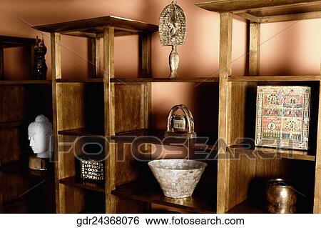 Stock Photograph - Artifacts on a shelf. Fotosearch