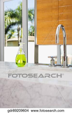 Picture - Bathroom sink in the bathroom. Fotosearch