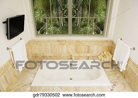 Bathtub in a bathroom View Large Photo Image Stock Image - Bathtub in a bathroom. Fotosearch