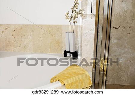 Bathtub in the bathroom View Large Photo Image Stock Photo - Bathtub in the bathroom. Fotosearch