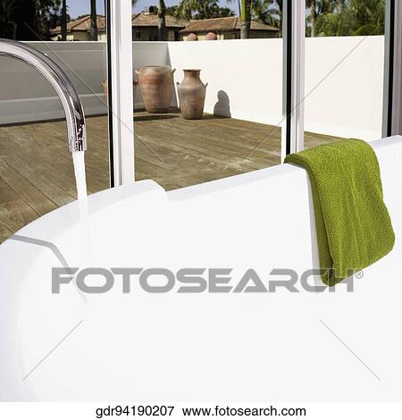 Bathtub in the bathroom View Large Photo Image Stock Photo - Bathtub in the bathroom. Fotosearch