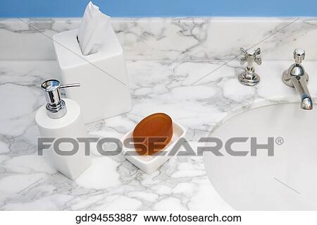 Close-up of a bathroom sink View Large Photo Image Stock Photo - Close-up of a bathroom sink. Fotosearch