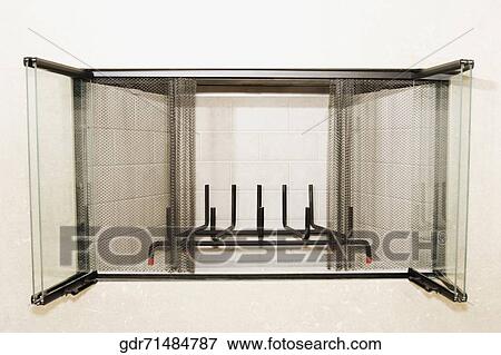 Stock Photo - Close-up of a fireplace. Fotosearch