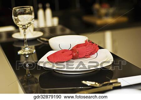 Stock Image - Close-up of a table setting. Fotosearch