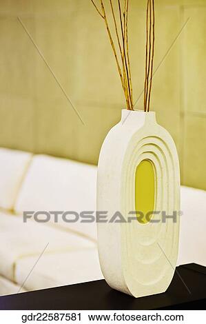 Stock Image - Close-up of a vase on a table. Fotosearch