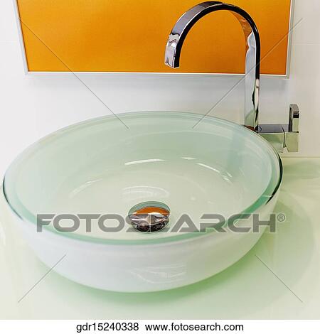 Close-up of a wash bowl in the bathroom View Large Photo Image Stock Photo - Close-up of a wash bowl in the bathroom. Fotosearch