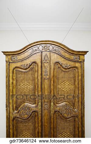 Close-up of a wooden cupboard View Large Photo Image Picture - Close-up of a wooden cupboard. Fotosearch