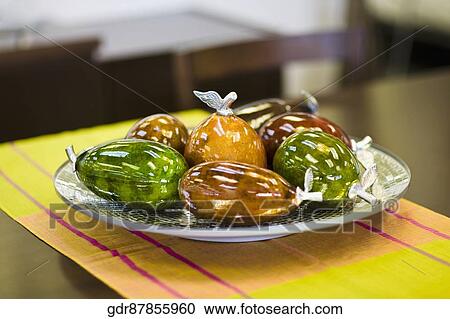Close-up of artificial fruits in a bowl View Large Photo Image Stock Image - Close-up of artificial fruits in a bowl. Fotosearch
