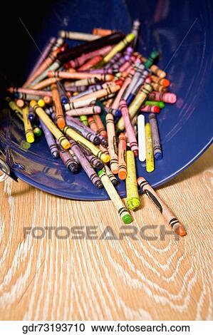 Close-up of crayons spilling out from a container View Large Photo Image Stock Image - Close-up of crayons spilling out from a container. Fotosearch
