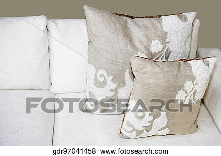 Close-up of cushions on a couch View Large Photo Image Stock Photo - Close-up of cushions on a couch. Fotosearch