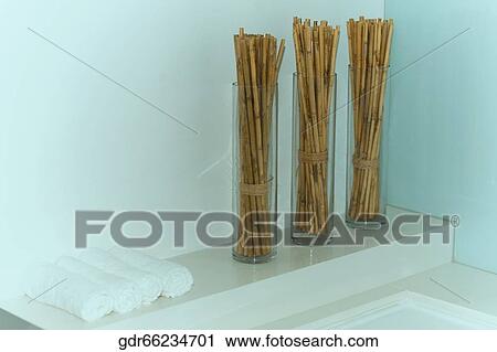 Close-up of dry stems in vases with towel View Large Photo Image Stock Image - Close-up of dry stems in vases with towel. Fotosearch