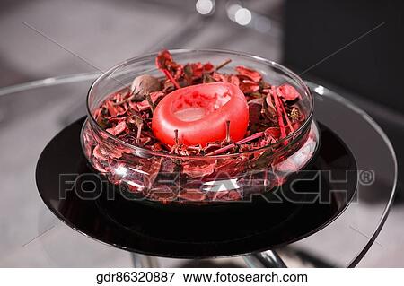Stock Photo - Close-up of rose petals in a bowl. Fotosearch
