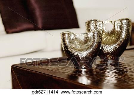 Close-up of showpieces on a table View Large Photo Image Picture - Close-up of showpieces on a table. Fotosearch