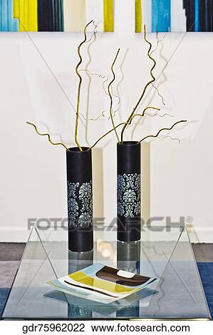 Stock Image - Close-up of showpieces on a table. Fotosearch