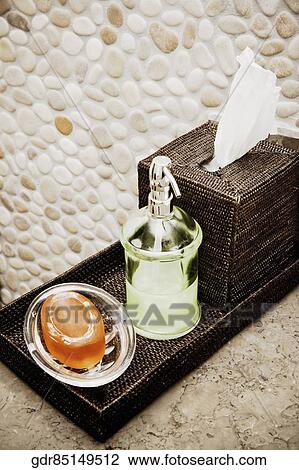 Close-up of toiletries in the bathroom View Large Photo Image Stock Image - Close-up of toiletries in the bathroom. Fotosearch