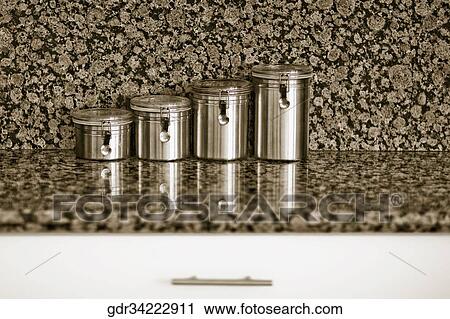 Containers in the kitchen View Large Photo Image Stock Image - Containers in the kitchen. Fotosearch