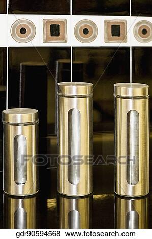 Containers in the kitchen View Large Photo Image Stock Photo - Containers in the kitchen. Fotosearch