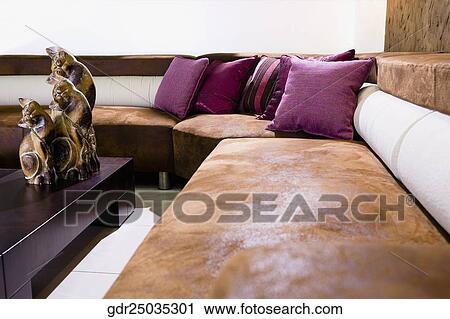 Couch in a living room View Large Photo Image Stock Image - Couch in a living room. Fotosearch