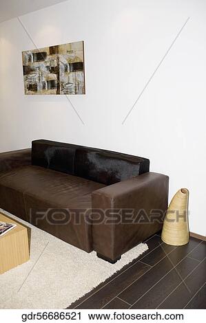 Stock Image - Couch in a living room. Fotosearch