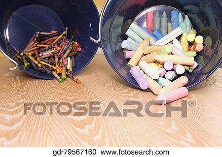 Crayons spilling out from containers View Large Photo Image Stock Image - Crayons spilling out from containers. Fotosearch
