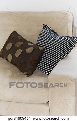 Cushions on a couch View Large Photo Image Picture - Cushions on a couch. Fotosearch