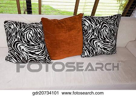Cushions on a couch View Large Photo Image Stock Image - Cushions on a couch. Fotosearch