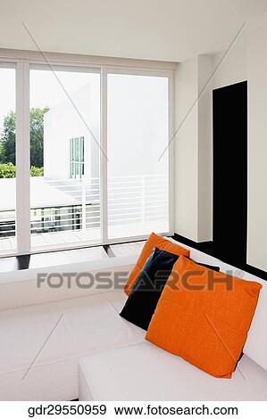 Stock Photo - Cushions on a couch. Fotosearch