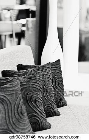 Cushions on a couch View Large Photo Image Stock Photograph - Cushions on a couch. Fotosearch