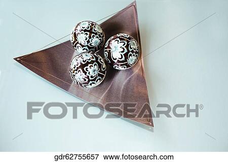 Decorative balls on a tray View Large Photo Image Stock Photo - Decorative balls on a tray. Fotosearch