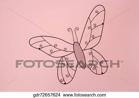 Drawing of a butterfly on a wall View Large Photo Image Picture - Drawing of a butterfly on a wall. Fotosearch