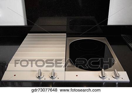 Electric stove in the kitchen View Large Photo Image Stock Photo - Electric stove in the kitchen. Fotosearch
