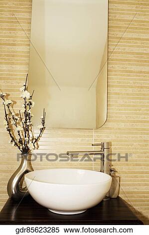 Flower vase near a sink View Large Photo Image Stock Photography - Flower vase near a sink. Fotosearch