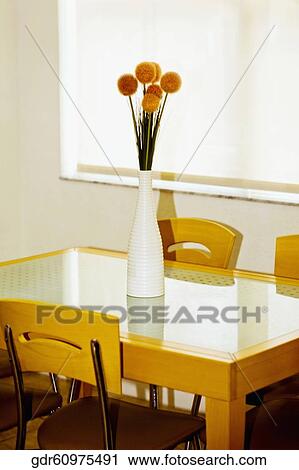 Flower vase on a dining table View Large Photo Image Stock Image - Flower vase on a dining table. Fotosearch