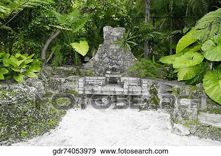 Fountain in the front yard of a house View Large Photo Image Stock Photo - Fountain in the front yard of a house. Fotosearch