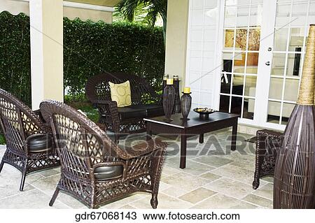 Furniture under a patio View Large Photo Image Stock Image - Furniture under a patio. Fotosearch