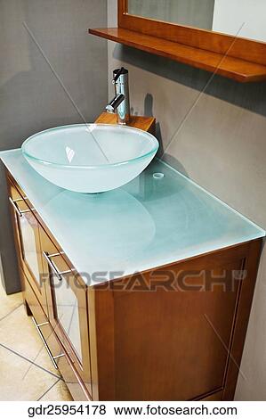 Stock Photo - High angle view of a bathroom sink. Fotosearch